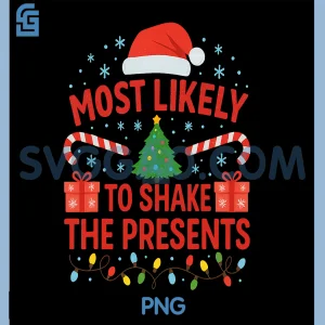 Most Likely to Nap Christmas PNG, Funny Xmas PNG, Santa ClausePNG