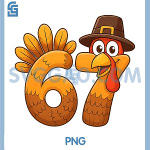 Number 6 7 Thanksgiving Funny PNG, Turkey Thanksgiving 67 PNG