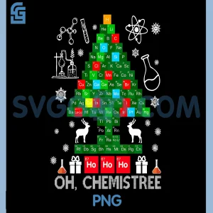 Oh Chemistree PNG, Scientist Chemical Christmas PNG, Xmas Teacher PNG