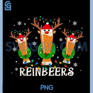 Reinbeers Funny PNG, Reindeer Beer Christmas PNG, Drinking Xmas PNG