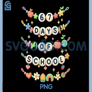 67 Days of School PNG, Happy 100 Days PNG