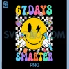 67 Days of School PNG, Smile Face 67 Days Smarter Teacher PNG