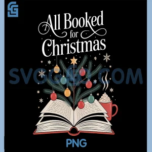 All Booked for Christmas PNG, Festive Reading Delight PNG