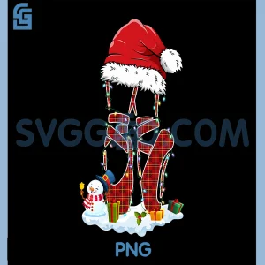 Ballet Shoes Christmas PNG, Lights Santa Hat PNG, Ballerina Dancer PNG