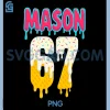 Baseball 6 7 Ice Cream Drip PNG, Number 67 Funny Six Seven Meme PNG