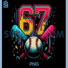 Baseball Drip 6 7 PNG, Number 67 Six Seven Meme PNG