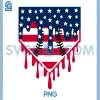Baseball Drip Ice Cream PNG, Patriotic American Flag 4th July PNG