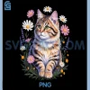 Cat Flower Floral Kitten PNG, Graphic Cat Lover PNG 1 Cat Flower Floral Kitten PNG, Graphic Cat Lover PNG