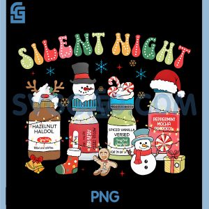Retro Propofol Silent Night ICU PNG, Nurses Funny Merry Christmas PNG