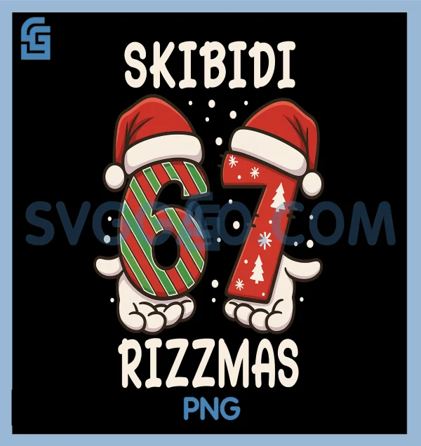Rizz Christmas 67 PNG, Funny Xmas Skibidi Rizzmas PNG – SVGGAO