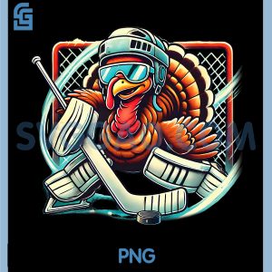 Turkey Playing Ice Hockey PNG, Goalie Thanksgiving Turkey PNG