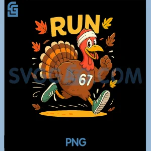 Turkey Run 67 Meme PNG, Thanksgiving Turkey Trot Squad PNG