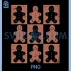 Vintage Gingerbread PNG, Retro Checkered Gingerbread Man PNG