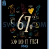 Vintage God Did It First PNG, 67 Six Seven Meme PNG, Christian Bible PNG