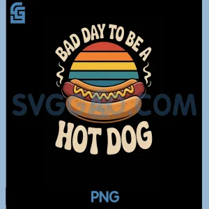 Bad Day to Be A Hot Dog PNG, Funny Retro BBQ Grill PNG