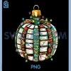 Christmas Book Ornament Books PNG, Reading Xmas PNG, Teacher Librarian PNG