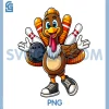 Cool Thanksgiving Bowling PNG, Gobble Player Turkey PNG, Bowling Funny PNG