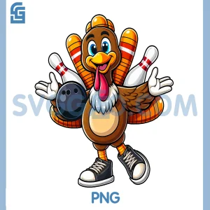 Cool Thanksgiving Bowling PNG, Gobble Player Turkey PNG, Bowling Funny PNG