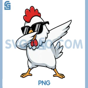 Cute Dabbing Chicken PNG, Graphic Farm Animal PNG