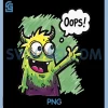 Cute Monster Saying Oops PNG, Funny Doodle Creature Humor PNG