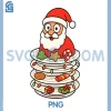 Cute Santa PNG, Stuck in Dishes Christmas PNG 2 Cute Santa PNG, Stuck in Dishes Christmas PNG