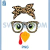 Cute Thanksgiving PNG, Turkey Face Leopard Glasses PNG 2 Cute Thanksgiving PNG, Turkey Face Leopard Glasses PNG
