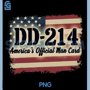 DD-214 Veteran PNG, America’s Official Man Card Military Design PNG