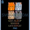 Eat Sleep Warrior Cats Repeat PNG, Animal Cat PNG