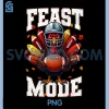 Feast Mode Turkey PNG, Vintage Fall Football Thanksgiving PNG