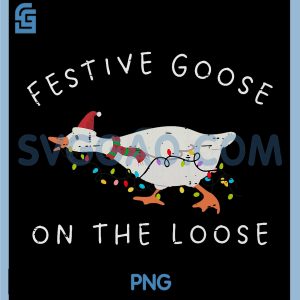 Festive Goose On The Loose PNG, Christmas Duck Light Xmas Holiday PNG