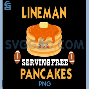 Football Lineman Serving Pancakes PNG, Daily Funny Line PNG