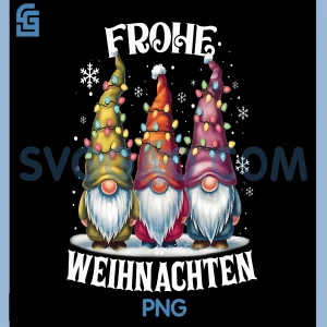 Frohe Weihnachten PNG, German Gnome Christmas PNG, Decorations Germany PNG