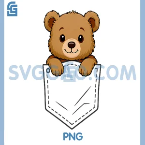 Funny Bear Peeking in Pocket PNG, Cute Bears PNG