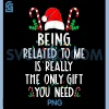 Funny Being Related to Me PNG, Matching Family Christmas PNG