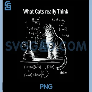 Funny Cat Physics Humor Design PNG, What Cats Really Think PNG