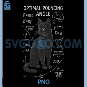 Funny Cat Physics PNG, Optimal Pouncing Angle Science Humor PNG