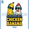 Chicken Banana PNG, Funny DJ Cartoon Design PNG