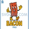 Funny Cute Bacon PNG, Mascot Breakfast Lover Morning Meal PNG
