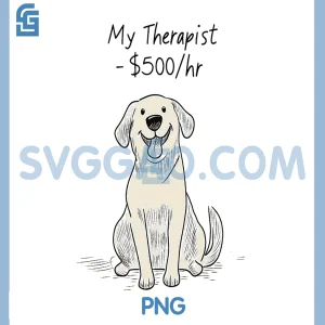 Funny Dog Therapist PNG, Joke Minimal Line Art PNG