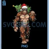Funny Santa Bigfoot PNG, Christmas Tree Christmas Cryptid PNG