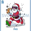 Funny Santa Playing Football PNG, Christmas PNG