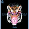 Funny Tiger Wearing PNG, Pink Glasses and Blowing Bubble Gum PNG