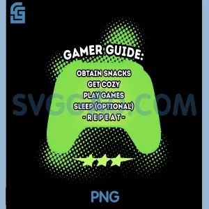 Gamer Guide Funny PNG, Gaming Snacks Cozy PNG