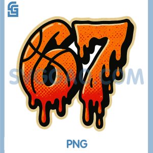 67 Basketball PNG, Ice Cream Drip Six Seven PNG