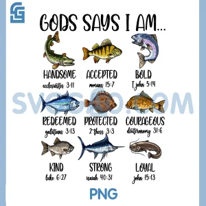 God Says I Am Fishing Christian PNG, Funny Bass Fishing Jesus PNG