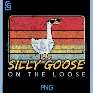 Silly Goose On The Loose PNG, Funny Retro Goose PNG