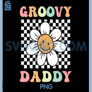 Groovy Daddy PNG, Matching Family Birthday Party Daisy Flower PNG