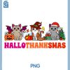 Happy HalloThanksMas Cats PNG, Halloween Thanksgiving Christmas PNG