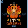 Happy Catsgiving PNG, Funny Thanksgiving Cat Turkey PNG