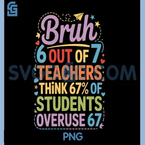 6 Out of 7 Teachers PNG, Think 67 of Students Overuse 67 Funny PNG